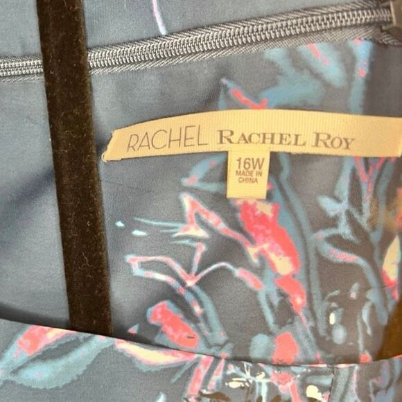 💎 Rachel Roy Women's Blue Floral Fit & Flare Dress Size 16 NWT - Picture 6 of 7